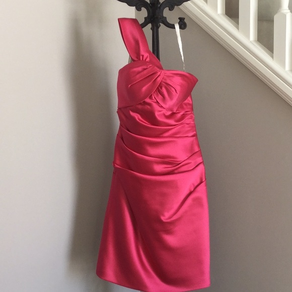 Bill Levkoff Satin Watermelon Dress - Picture 1 of 3